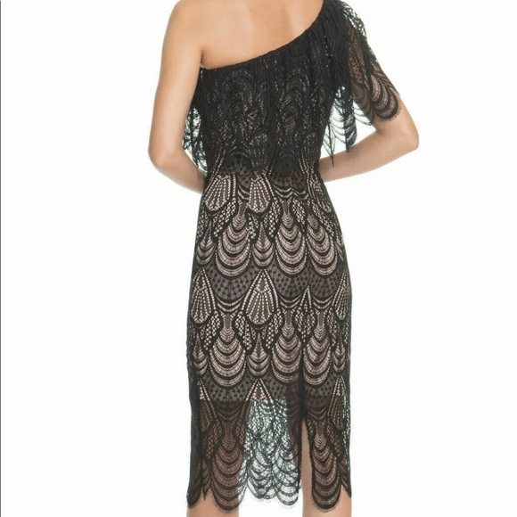 One Shoulder Black Lace Dress - Picture 3 of 8